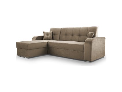 OLIVIA - Levá sedací souprava (ORINOCO) látka  SVĚTLE HNĚDÁ - Monolith 09 (vzorE) (2 BALÍKY) (IZ) (K250-E)