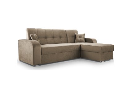 OLIVIA - Pravá sedací souprava (ORINOCO) látka  SVĚTLE HNĚDÁ - Monolith 09 (vzorE) (2 BALÍKY) (IZ) (K250-E)