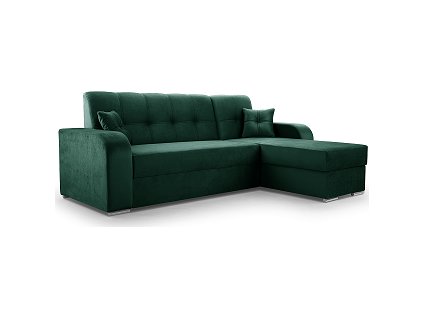 OLIVIA - Pravá sedací souprava (ORINOCO) látka  TMAVĚ ZELENÁ - Monolith 37 (vzorA) (2 BALÍKY) (IZ) (K250-E)