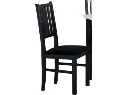 NIEL 7  (NILO 7) - jídelní židle - dřevo černá / nová látka černá č. 29B =Kronos 7- kolekce "DRE" (K150-E)