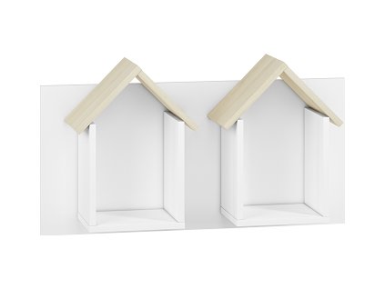 EMPOLI 17 -police domečky, lamino, bílá/ buk fjord (ML) (ELMO17=1BALÍK) ***DO VYPRODÁNÍ