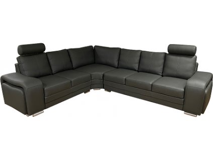 ENRICO ( ENZO ) 2-ROH-3N - sedací souprava (včetně dvou taburetů, 2x záhlavník=celkem 4 balíky) - kůže Madras-S Antrazyt -GRAFITOVÁ, kolekce "B" (K250)AKČNÍ KŮŽE