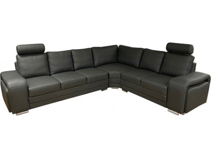 ENRICO ( ENZO ) 3N-ROH-2 - sedací souprava (včetně dvou taburetů, 2x záhlavník=celkem 4 balíky) - kůže Madras-S Antrazyt -GRAFITOVÁ, kolekce "B" (K250)AKČNÍ KŮŽE