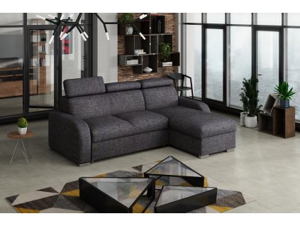 Rohová sedací souprava Norway UNI 2F-OTO rozkládací s úložný prostorem, tm.modrá Massimo 413