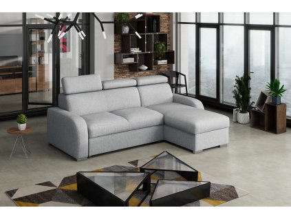 Rohová sedací souprava Norway UNI 2F-OTO rozkládací s úložný prostorem, světle šedá Massimo 415