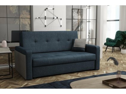 Rozkládací pohovka Vivian Mel III s úložným prostorem, modrá centauri 86/šedá centauri 05