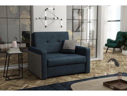 Rozkládací křeslo Vivian Mel I s úložným prostorem, modrá centauri 86/šedá centauri 05