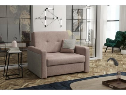 Rozkládací křeslo Vivian Mel I s úložným prostorem, růžová centauri 91/šedá centauri 02