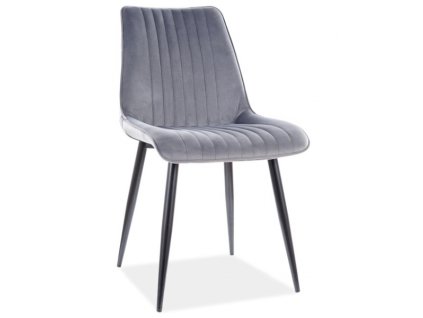 Jídelní židle PIKI velvet šedá/černý kov
