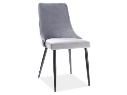 Designová jídelní židle NOPI VELVET šedá/černý kov