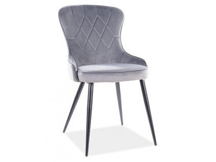Designová jídelní židle PIKA velvet šedá/černý kov
