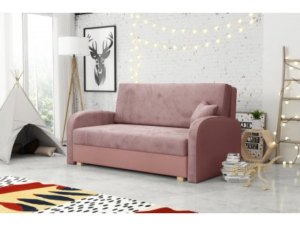 Rozkládací pohovka Vivian Soft III s úložným prostorem, růžová Mono235/Sorriso10