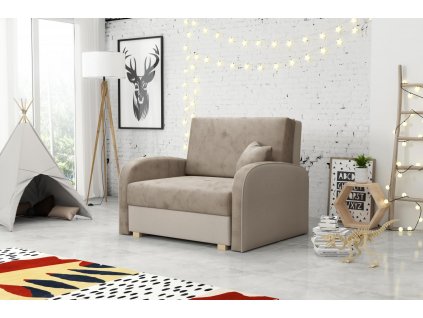 Rozkládací křeslo Vivian Soft I s úložným prostorem, béžová/Mono232/ Sorriso5