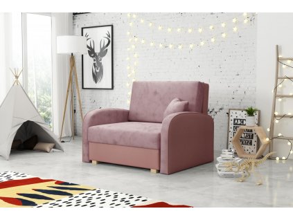 Rozkládací křeslo Vivian Soft I s úložným prostorem, růžová/Mono235/Sorriso10