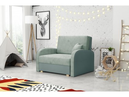 Rozkládací křeslo Vivian Soft I s úložným prostorem, zelená/Mono237/Sorisso8