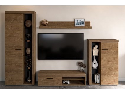 Obývací stěna, sestava RIZO dub lefkas