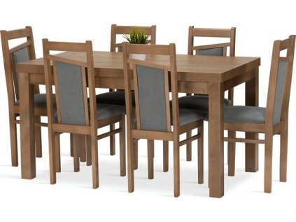 Jíelní set Magnum 6 dub lefkas/zelená