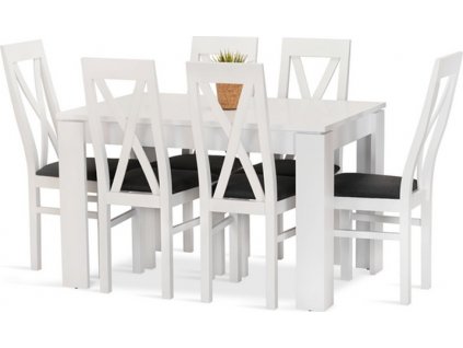 Jídelní set Valdo 6 bílá/modrá