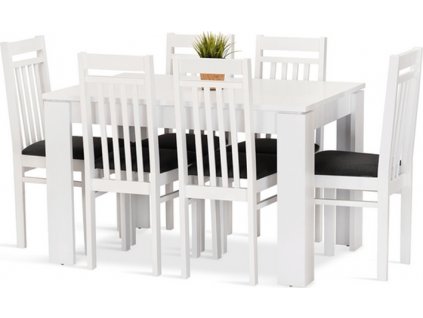 Jídelní set Dante 6 bílá/šedá