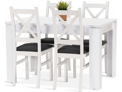 Jídelní set Iris 4 bílá/šedá