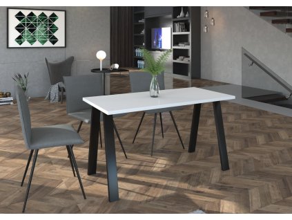 Jídelní stůl Kobalt 90x138 bílý/černý kov