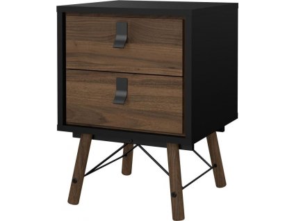 Noční stolek Rain 2s černý MAT/ořech