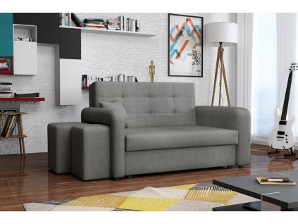 Rozkládací pohovka Vivian Home II s úložným prostorem a taburetkami, šedá Enjoy 21