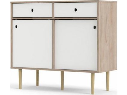 Komoda RUBY 2D2S, hickory/bílá