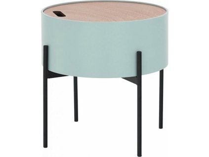 Kulatý odkládací stolek MOSAI, neo mint/přírodní/ černý kov