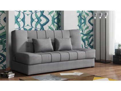 Rozkládací pohovka Sun s úložným prostorem, šedá Chester 18