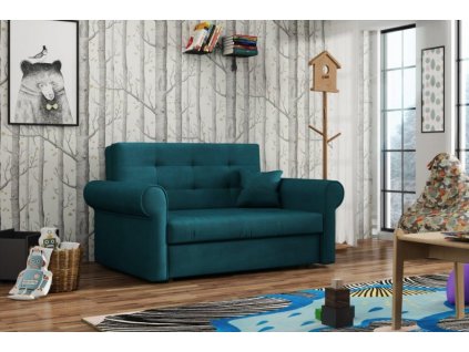 Rozkládací pohovka Vivian Silver II s úložným prostorem, tyrkysová Kronos 4