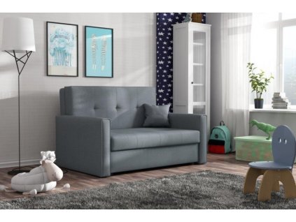 Rozkládací křeslo Vivian Bis II s úložným prostorem, šedomodrá Melva 72