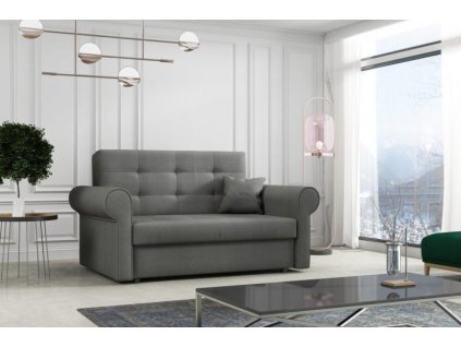 Rozkládací pohovka Vivian Silver II s úložným prostorem, šedá Mono 246