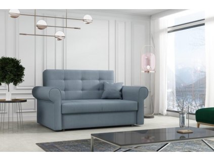 Rozkládací pohovka Vivian Silver II s úložným prostorem, světle modrá Mono 239