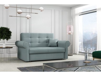 Rozkládací pohovka Vivian Silver II s úložným prostorem, světle zelená Mono 237