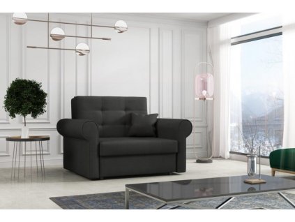 Rozkládací křeslo Vivian Silver I černá/Mono 248