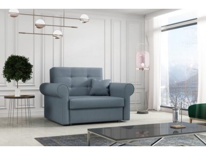 Rozkládací křeslo Vivian Silver I světle modrá/Mono 239