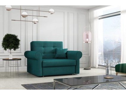 Rozkládací křeslo Vivian Silver I tmavě zelená/Mono 238