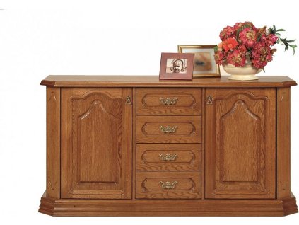 KOLUMBUS (KINGA)- komoda 2D4S/165 dvířka -šuplíky dřevo D3-165 x 85 x 50 kolekce"B" (K250-E)