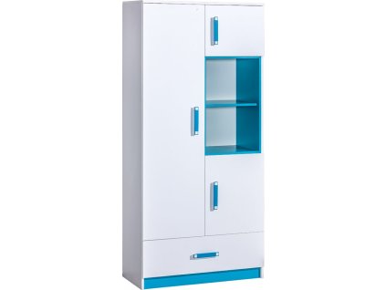 TRUFEL 3- Regál 90 (Trafiko 3) - bílá/tyrkys (DO)  (K150-Z)