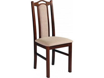 BOSANOVA 9 (BOSS 9)- jídelní židle - ořech/ NOVÁ LÁTKA -14B =ASTON 2 BÍLÁ KÁVA  - kolekce "DRE" (K150-E)