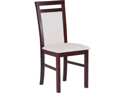 MIA 5 (MILANO 5)- jídelní židle Ořech/ látka bílá káva č.11B=Neve 13  "DRE"  (K150)