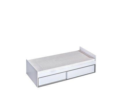 TRUFEL 13 - Postel 90 s úložným prostorem a roštem,bez matrace(Trafiko 13) - bílá/šedá (DO)  (K150-Z)