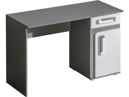 APALUCHA 9- PSACÍ STŮL se šuplíkem a poličkou (APETITO 9) - korpus šedá/dvířka bílá/úchyt bílošedá (DO) (K150-Z)