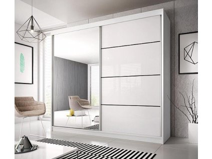 Šatní skříň MULTI 35, 203 cm (M) (Varianta bílá)
