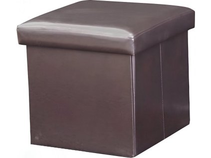 skladaci taburet ekokoza tmavohneda tela new na bielom pozadi