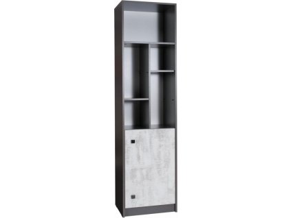 Policový regál Tomio R5 s dvířky, grafit/enigma