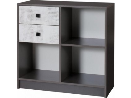 Policový regál Tomio R13 levý se zásuvkami, grafit/enigma