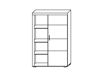 Policová skříň Samir R2 švestka/grafit