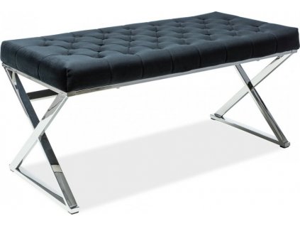 Čalouněná lavice ONYX, černá/stříbrná